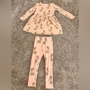 Girls reindeer outfit dusty pink